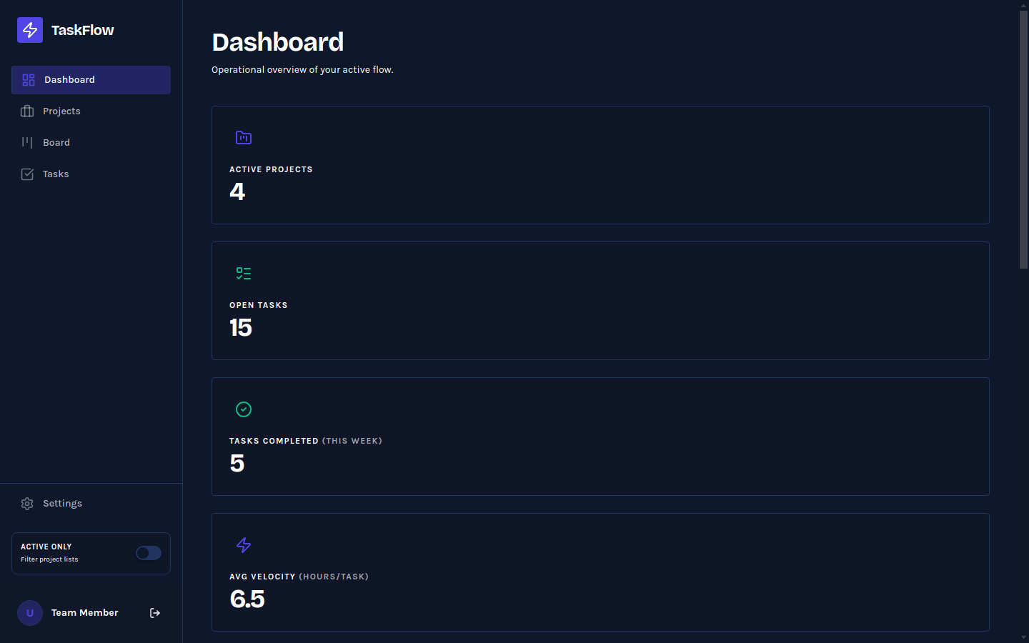 A working app in the Exepad preview — a real dashboard you can click through, with live navigation and data.